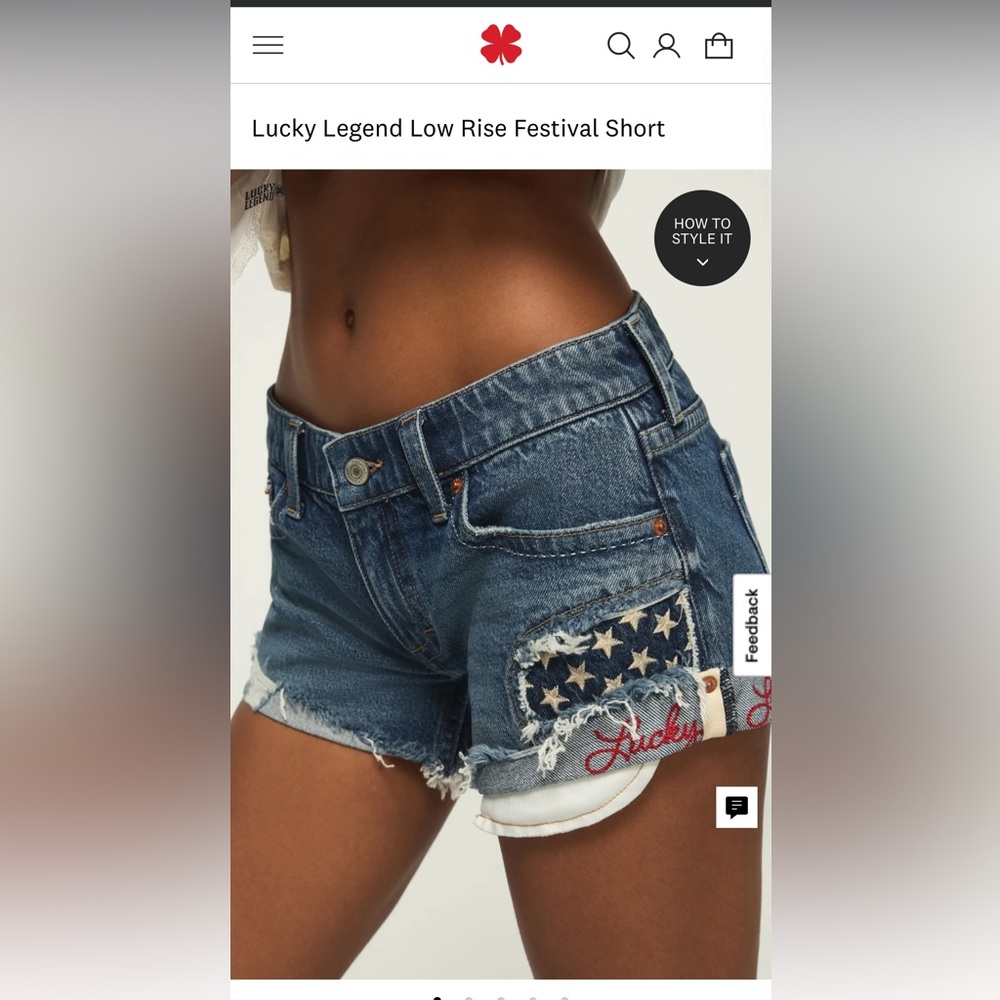 Lucky Brand Low Rise Jean Shorts “Lucky Legend”
